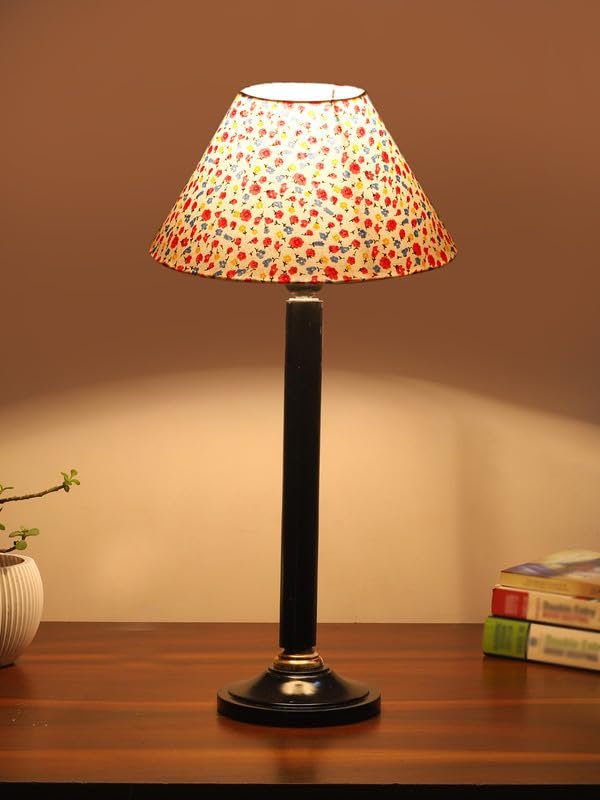 Multicolor Table Lamp | Artistic Mosaic Glass with Sturdy Wood Base | Decorative Ambient Light for Home D�cor | Perfect Blend of Modern & Traditional Style - Model DBH38