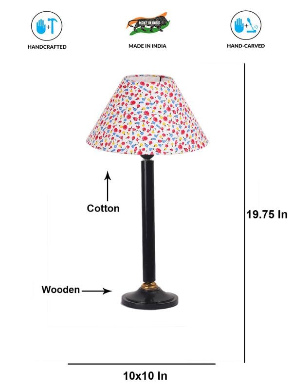 Multicolor Table Lamp | Artistic Mosaic Glass with Sturdy Wood Base | Decorative Ambient Light for Home D�cor | Perfect Blend of Modern & Traditional Style - Model DBH38