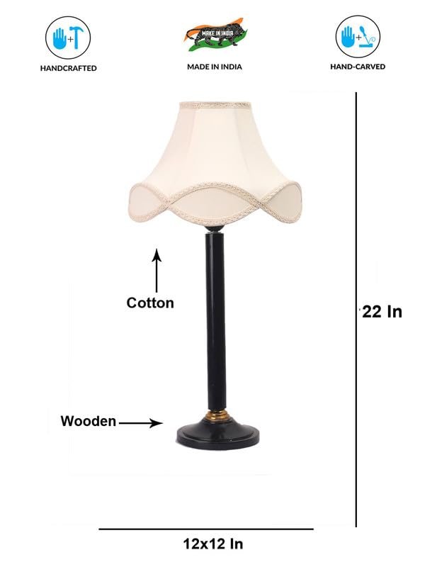 Multicolor Table Lamp | Artistic Mosaic Glass with Sturdy Wood Base | Decorative Ambient Light for Home D�cor | Perfect Blend of Modern & Traditional Style - Model DBH39
