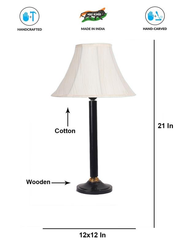 Multicolor Table Lamp | Artistic Mosaic Glass with Sturdy Wood Base | Decorative Ambient Light for Home D�cor | Perfect Blend of Modern & Traditional Style - Model DBH43
