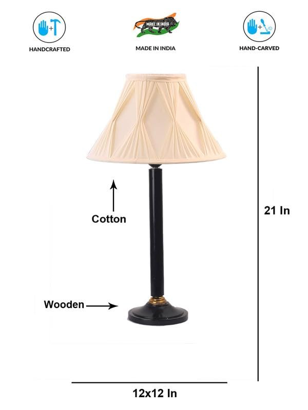 Multicolor Table Lamp | Artistic Mosaic Glass with Sturdy Wood Base | Decorative Ambient Light for Home D�cor | Perfect Blend of Modern & Traditional Style - Model DBH47