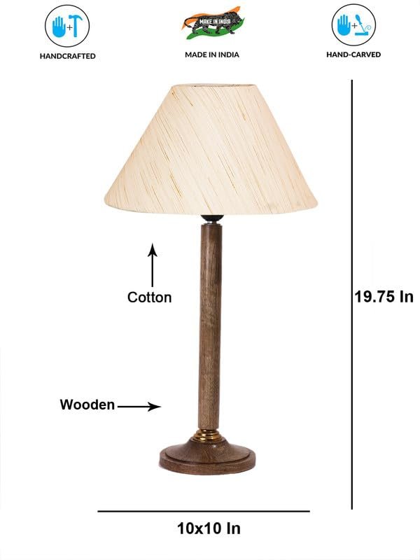 Multicolor Table Lamp | Artistic Mosaic Glass with Sturdy Wood Base | Decorative Ambient Light for Home D�cor | Perfect Blend of Modern & Traditional Style - Model DBH73