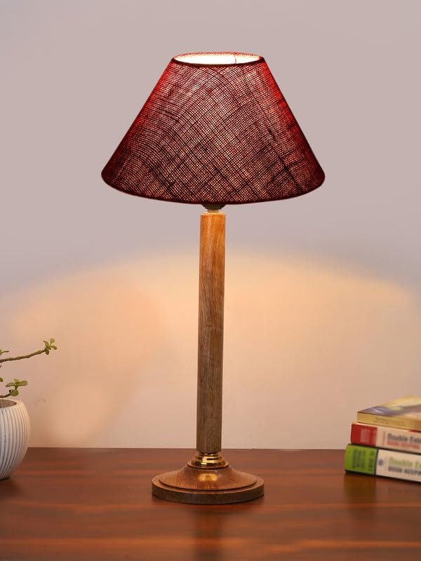 Multicolor Table Lamp | Artistic Mosaic Glass with Sturdy Wood Base | Decorative Ambient Light for Home D�cor | Perfect Blend of Modern & Traditional Style - Model DBH82