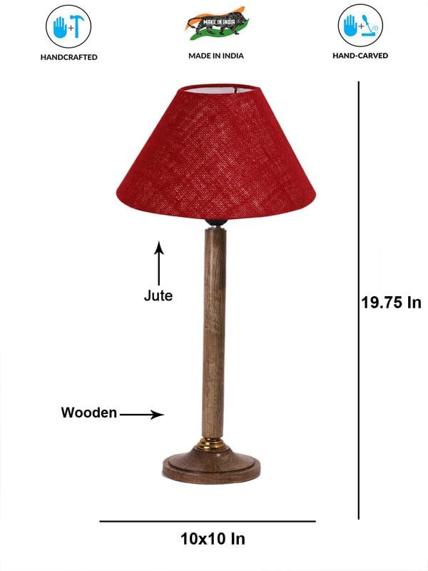 Multicolor Table Lamp | Artistic Mosaic Glass with Sturdy Wood Base | Decorative Ambient Light for Home D�cor | Perfect Blend of Modern & Traditional Style - Model DBH82