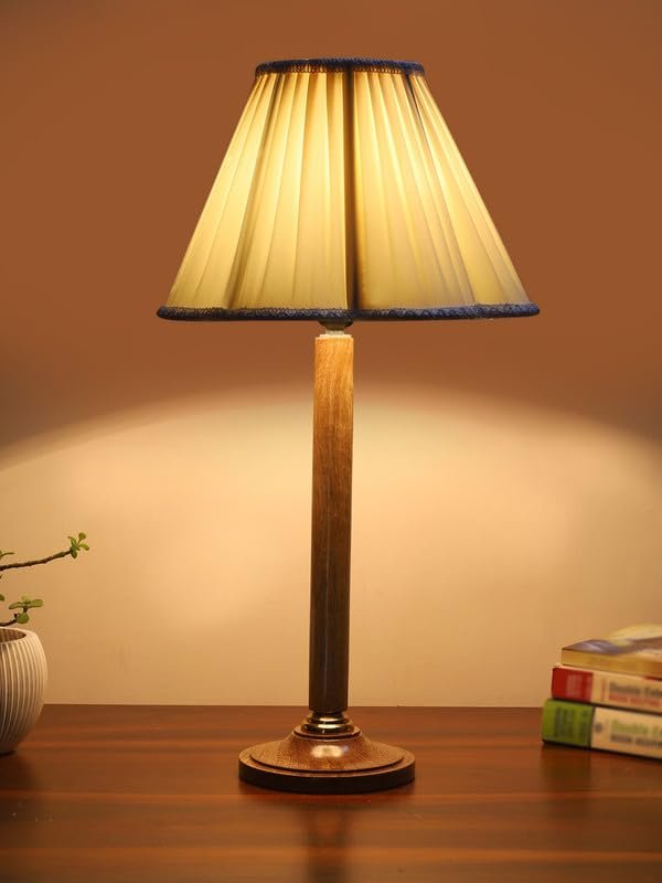 Multicolor Table Lamp | Artistic Mosaic Glass with Sturdy Wood Base | Decorative Ambient Light for Home D�cor | Perfect Blend of Modern & Traditional Style - Model DBH90