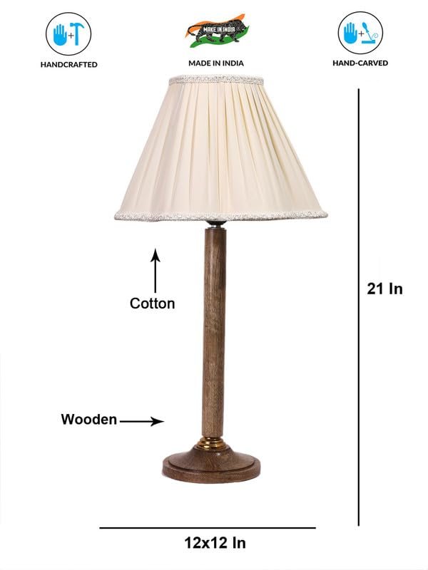 Multicolor Table Lamp | Artistic Mosaic Glass with Sturdy Wood Base | Decorative Ambient Light for Home D�cor | Perfect Blend of Modern & Traditional Style - Model DBH90