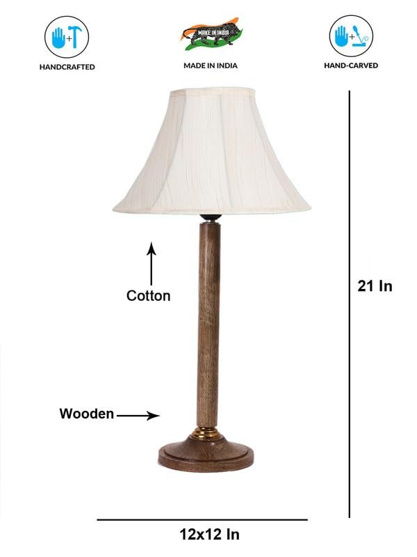 Multicolor Table Lamp | Artistic Mosaic Glass with Sturdy Wood Base | Decorative Ambient Light for Home D�cor | Perfect Blend of Modern & Traditional Style - Model DBH91
