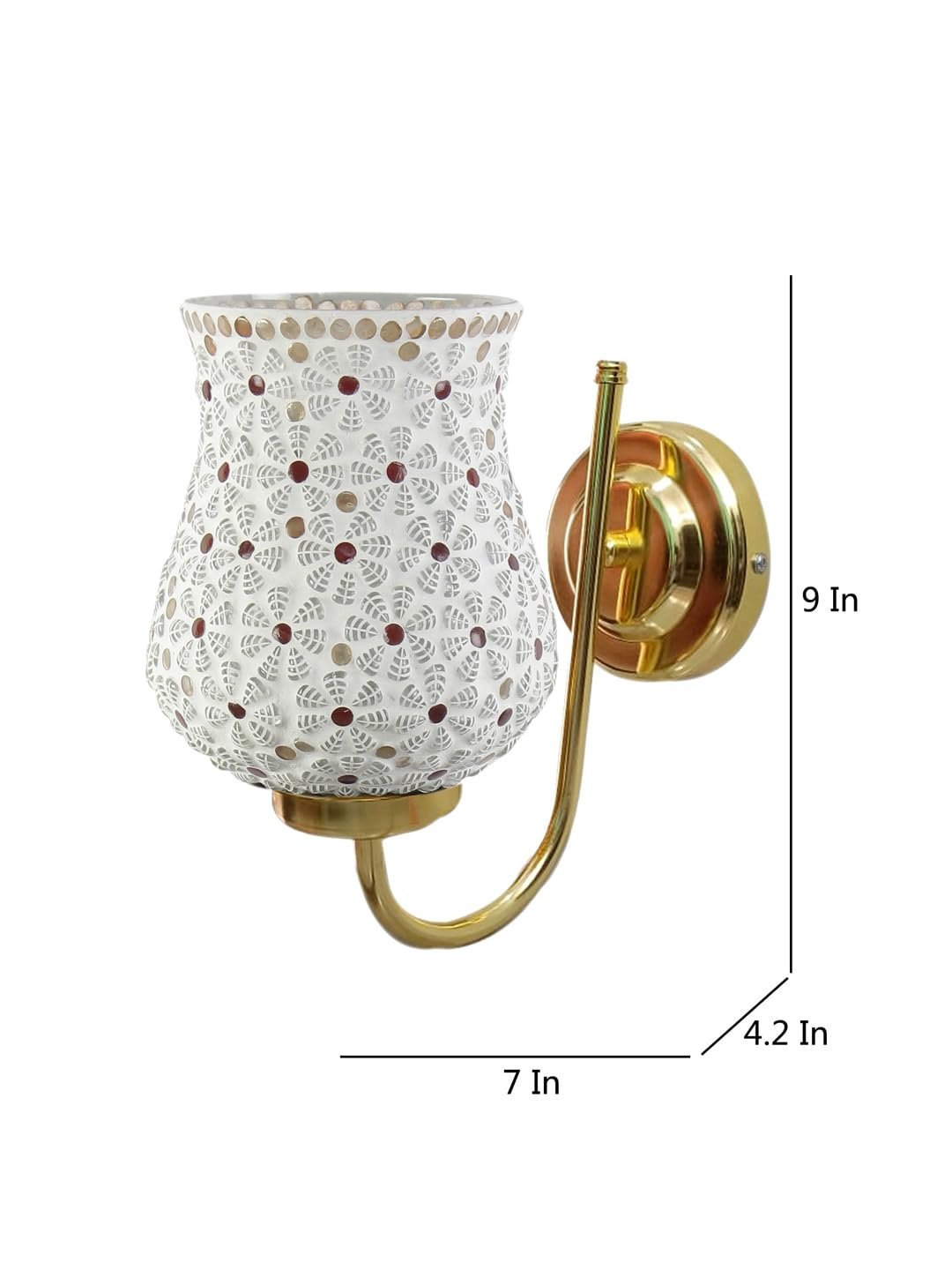 Multicolor Wall Lamp | Elegant Mosaic Glass & Wood Design | Stylish Ambient Light for Home, Office, Living Room, Bedroom, Hallway | Modern Decorative Wall Sconce - Model DBS31