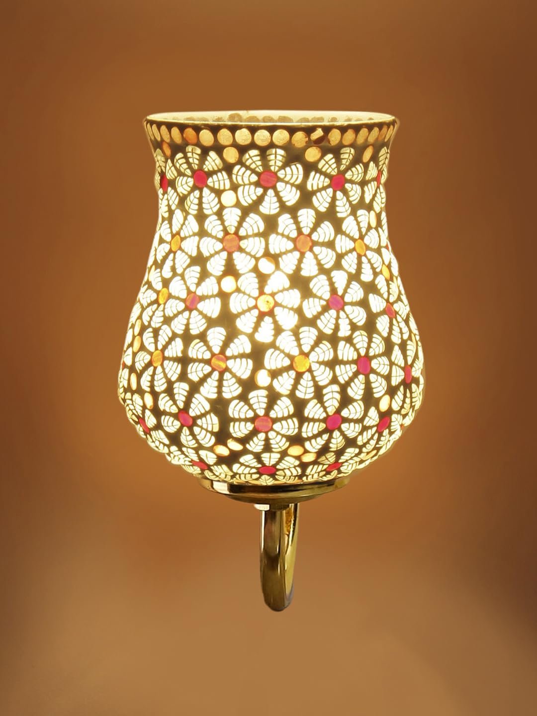 Multicolor Wall Lamp | Elegant Mosaic Glass & Wood Design | Stylish Ambient Light for Home, Office, Living Room, Bedroom, Hallway | Modern Decorative Wall Sconce - Model DBS31