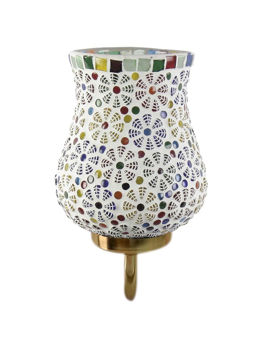 Multicolor Wall Lamp | Elegant Mosaic Glass & Wood Design | Stylish Ambient Light for Home, Office, Living Room, Bedroom, Hallway | Modern Decorative Wall Sconce - Model DBS32