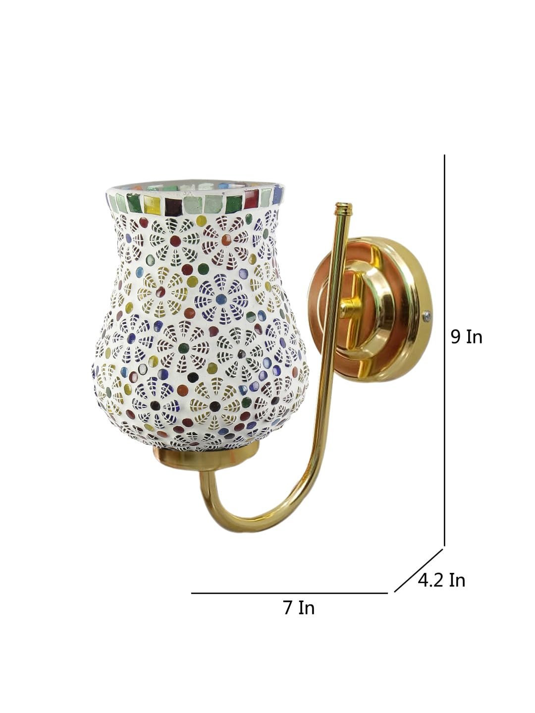 Multicolor Wall Lamp | Elegant Mosaic Glass & Wood Design | Stylish Ambient Light for Home, Office, Living Room, Bedroom, Hallway | Modern Decorative Wall Sconce - Model DBS32