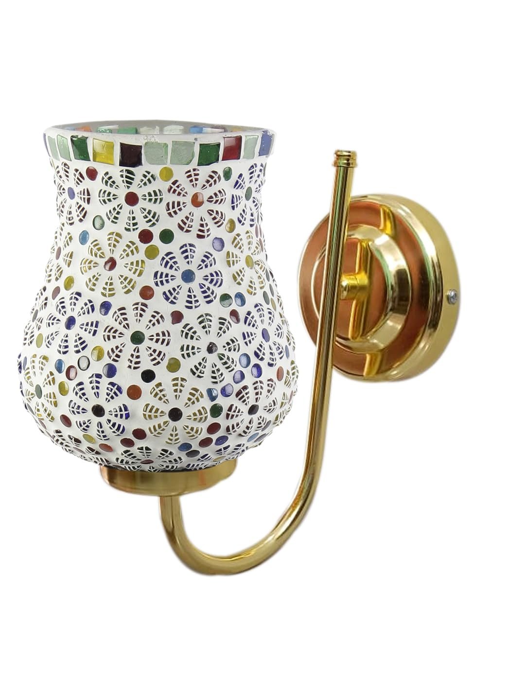 Multicolor Wall Lamp | Elegant Mosaic Glass & Wood Design | Stylish Ambient Light for Home, Office, Living Room, Bedroom, Hallway | Modern Decorative Wall Sconce - Model DBS32