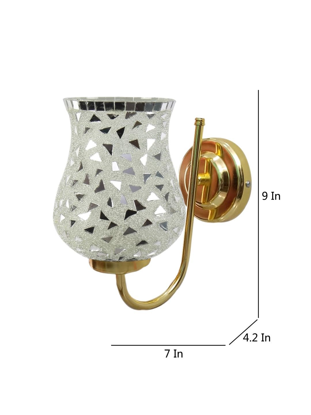 Multicolor Wall Lamp | Elegant Mosaic Glass & Wood Design | Stylish Ambient Light for Home, Office, Living Room, Bedroom, Hallway | Modern Decorative Wall Sconce - Model DBS33