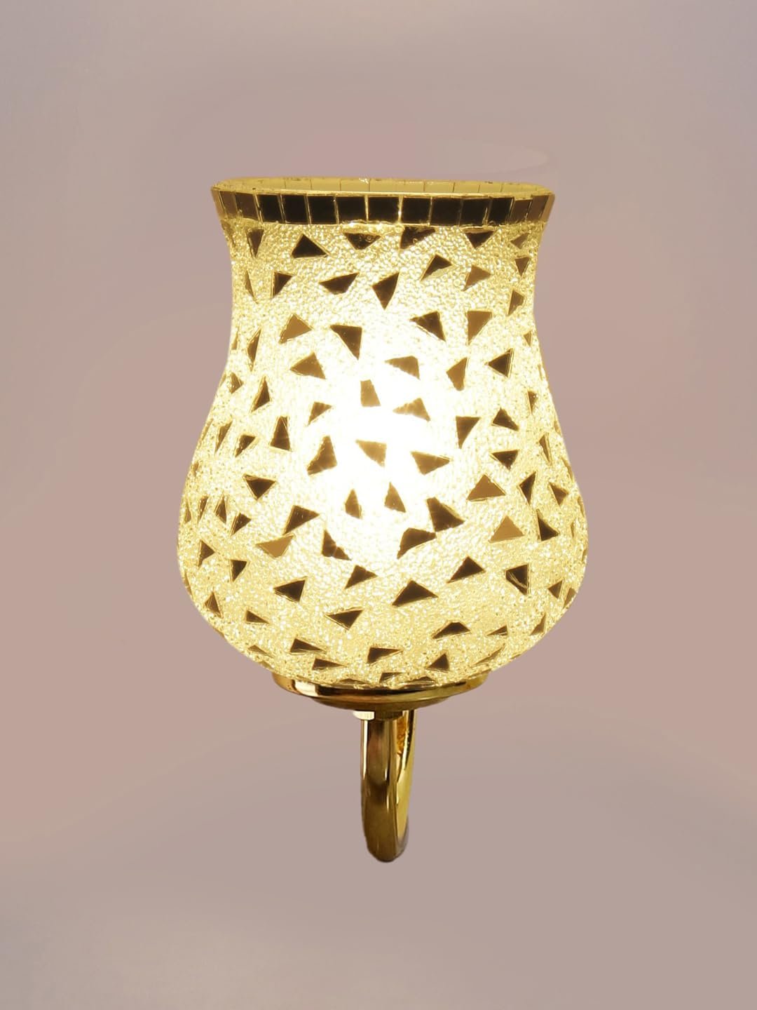 Multicolor Wall Lamp | Elegant Mosaic Glass & Wood Design | Stylish Ambient Light for Home, Office, Living Room, Bedroom, Hallway | Modern Decorative Wall Sconce - Model DBS33
