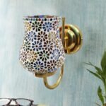 Multicolor Wall Lamp | Elegant Mosaic Glass & Wood Design | Stylish Ambient Light for Home, Office, Living Room, Bedroom, Hallway | Modern Decorative Wall Sconce – Model DBS34
