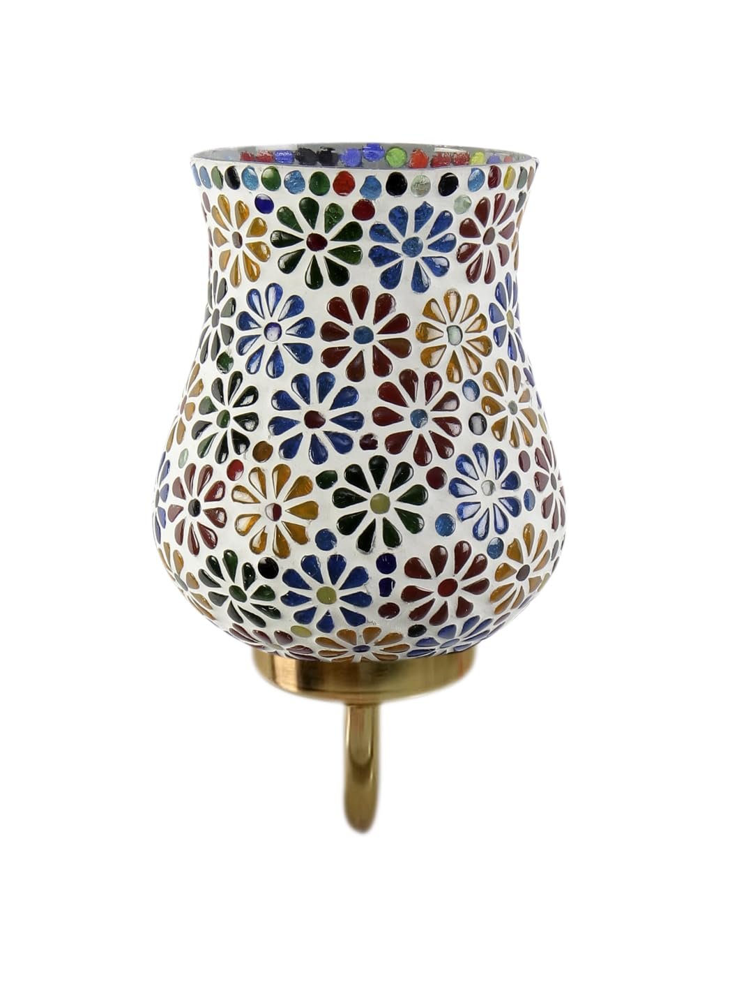Multicolor Wall Lamp | Elegant Mosaic Glass & Wood Design | Stylish Ambient Light for Home, Office, Living Room, Bedroom, Hallway | Modern Decorative Wall Sconce - Model DBS34
