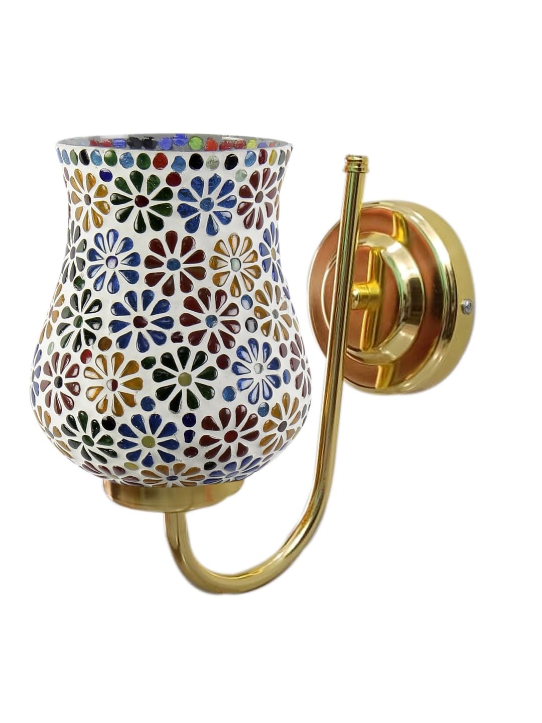Multicolor Wall Lamp | Elegant Mosaic Glass & Wood Design | Stylish Ambient Light for Home, Office, Living Room, Bedroom, Hallway | Modern Decorative Wall Sconce - Model DBS34