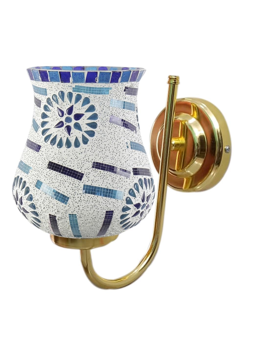 Multicolor Wall Lamp | Elegant Mosaic Glass & Wood Design | Stylish Ambient Light for Home, Office, Living Room, Bedroom, Hallway | Modern Decorative Wall Sconce - Model DBS35