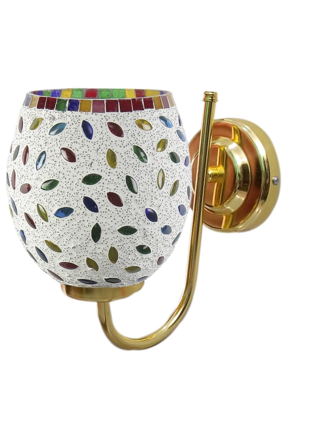 Multicolor Wall Lamp | Elegant Mosaic Glass & Wood Design | Stylish Ambient Light for Home, Office, Living Room, Bedroom, Hallway | Modern Decorative Wall Sconce - Model DBS36
