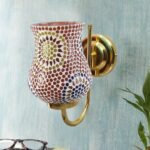 Multicolor Wall Lamp | Elegant Mosaic Glass & Wood Design | Stylish Ambient Light for Home, Office, Living Room, Bedroom, Hallway | Modern Decorative Wall Sconce – Model DBS38