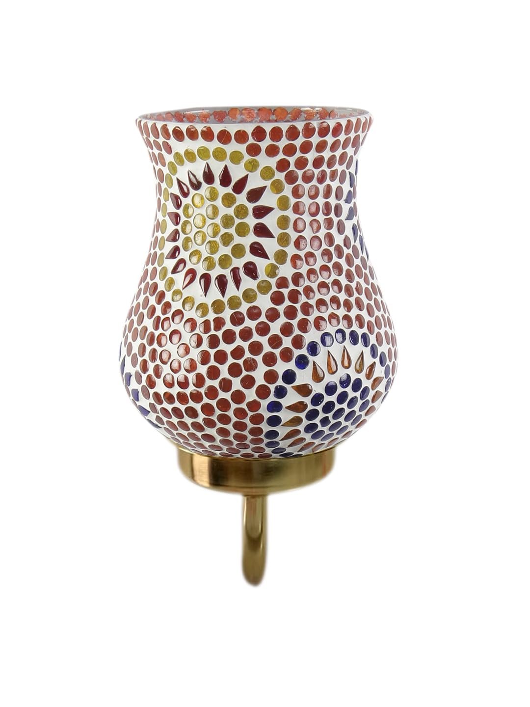 Multicolor Wall Lamp | Elegant Mosaic Glass & Wood Design | Stylish Ambient Light for Home, Office, Living Room, Bedroom, Hallway | Modern Decorative Wall Sconce - Model DBS38