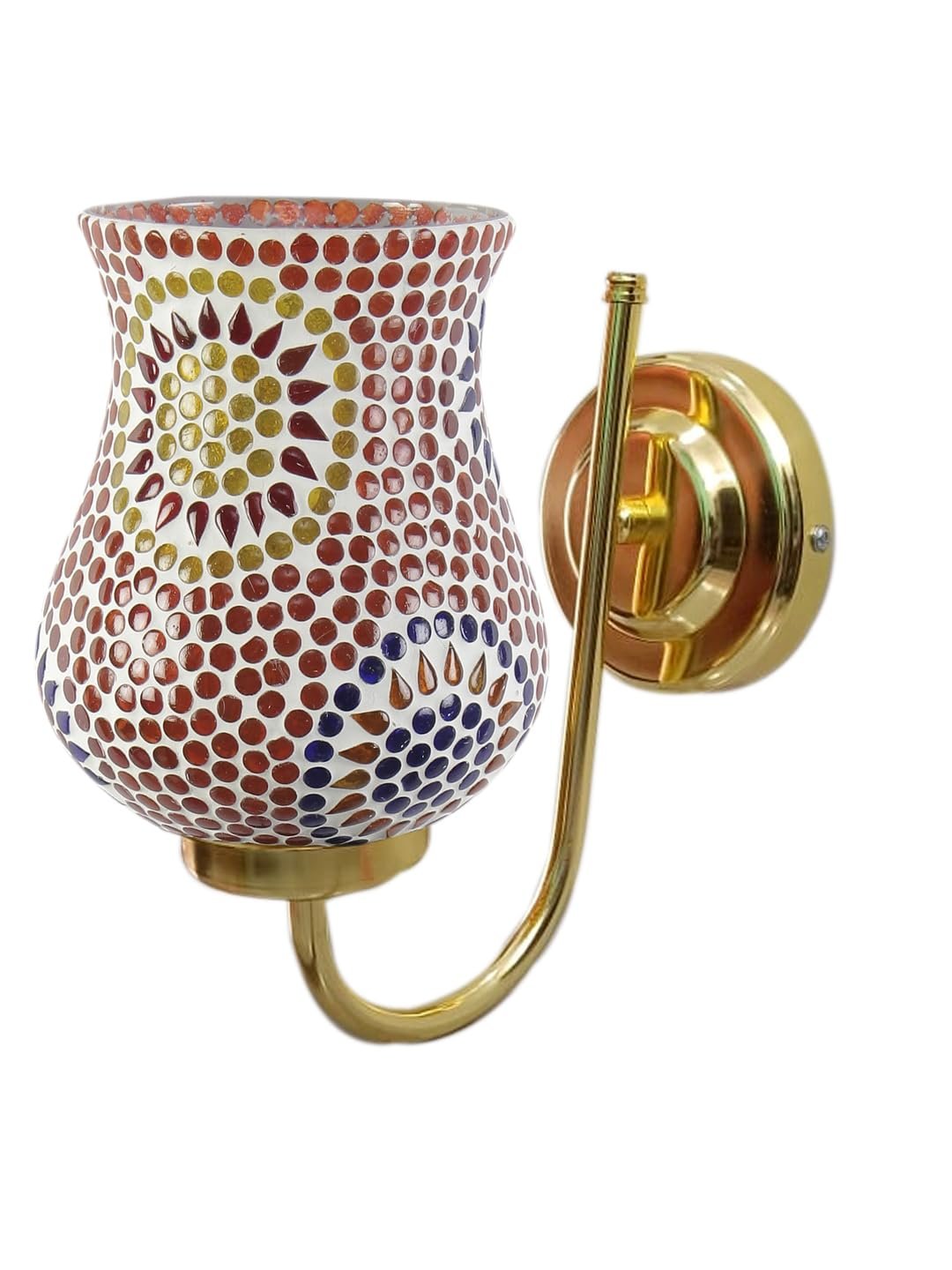 Multicolor Wall Lamp | Elegant Mosaic Glass & Wood Design | Stylish Ambient Light for Home, Office, Living Room, Bedroom, Hallway | Modern Decorative Wall Sconce - Model DBS38
