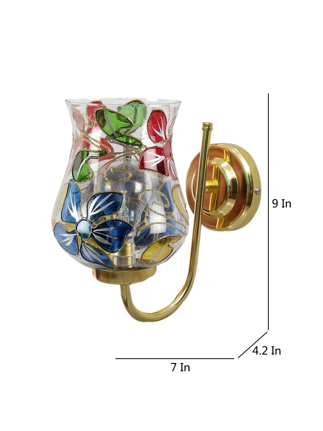 Multicolor Wall Lamp | Elegant Mosaic Glass & Wood Design | Stylish Ambient Light for Home, Office, Living Room, Bedroom, Hallway | Modern Decorative Wall Sconce - Model DBS39