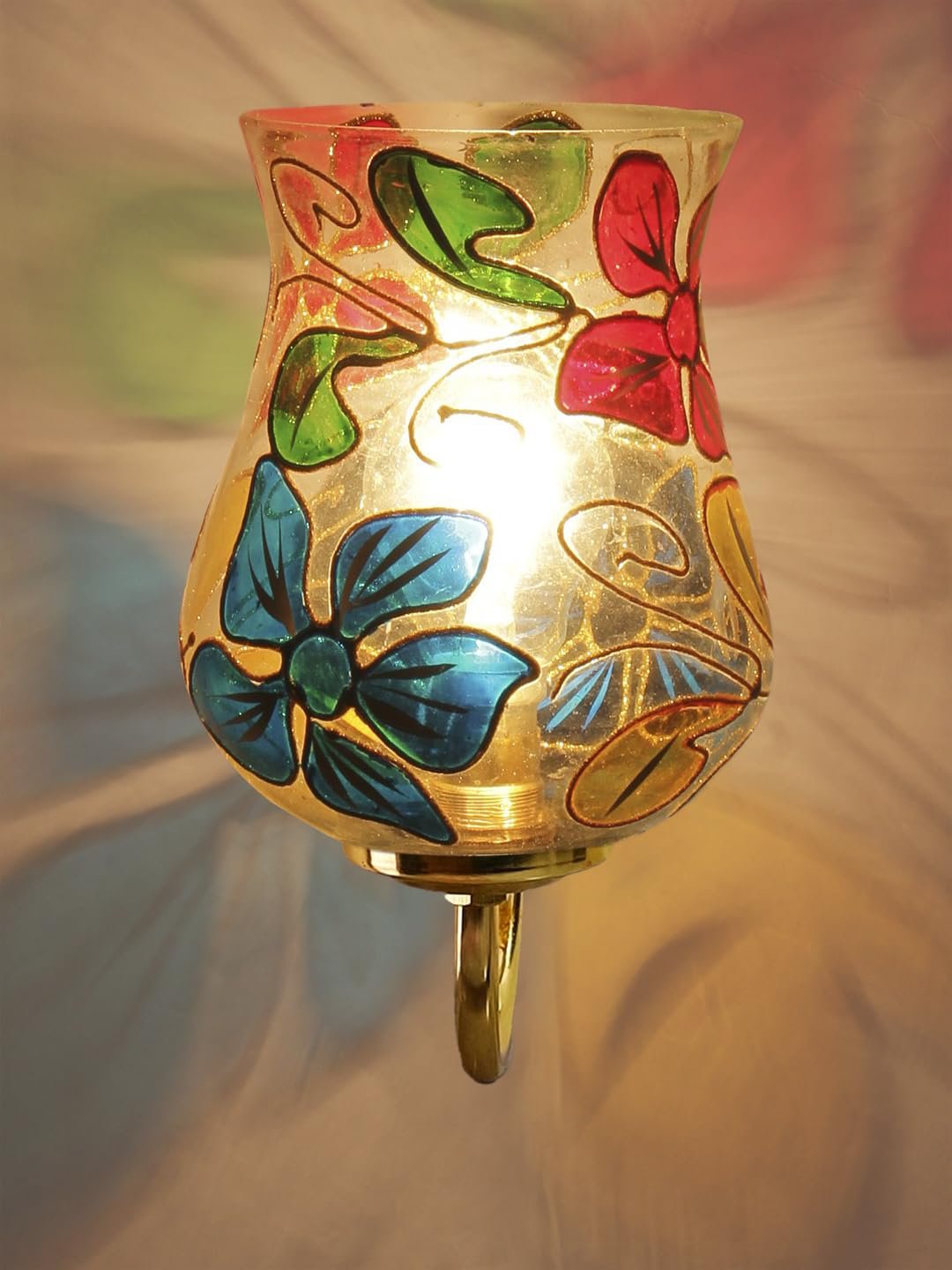 Multicolor Wall Lamp | Elegant Mosaic Glass & Wood Design | Stylish Ambient Light for Home, Office, Living Room, Bedroom, Hallway | Modern Decorative Wall Sconce - Model DBS39