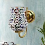 Multicolor Wall Lamp | Elegant Mosaic Glass & Wood Design | Stylish Ambient Light for Home, Office, Living Room, Bedroom, Hallway | Modern Decorative Wall Sconce – Model DBS41