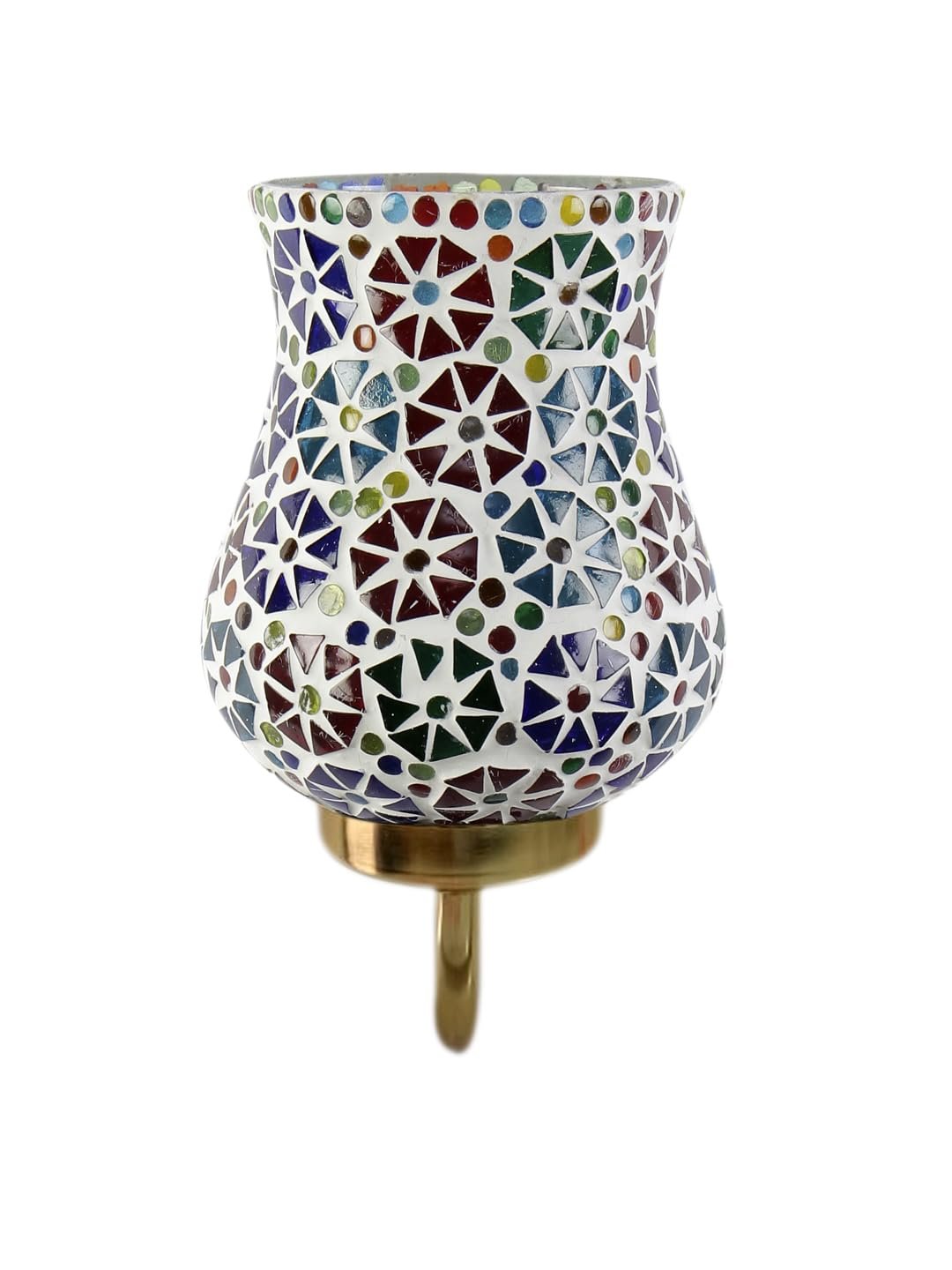 Multicolor Wall Lamp | Elegant Mosaic Glass & Wood Design | Stylish Ambient Light for Home, Office, Living Room, Bedroom, Hallway | Modern Decorative Wall Sconce - Model DBS41