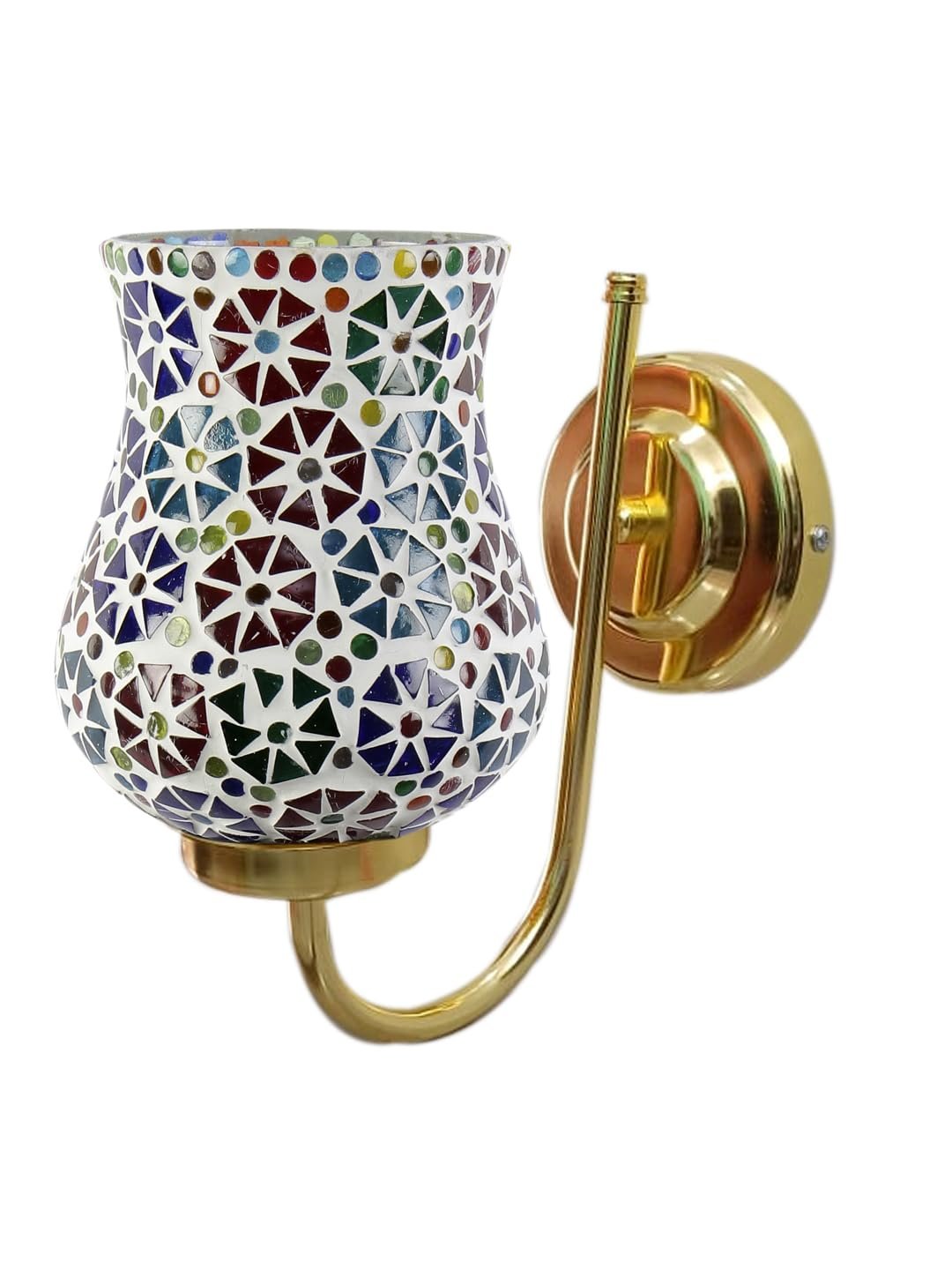 Multicolor Wall Lamp | Elegant Mosaic Glass & Wood Design | Stylish Ambient Light for Home, Office, Living Room, Bedroom, Hallway | Modern Decorative Wall Sconce - Model DBS41