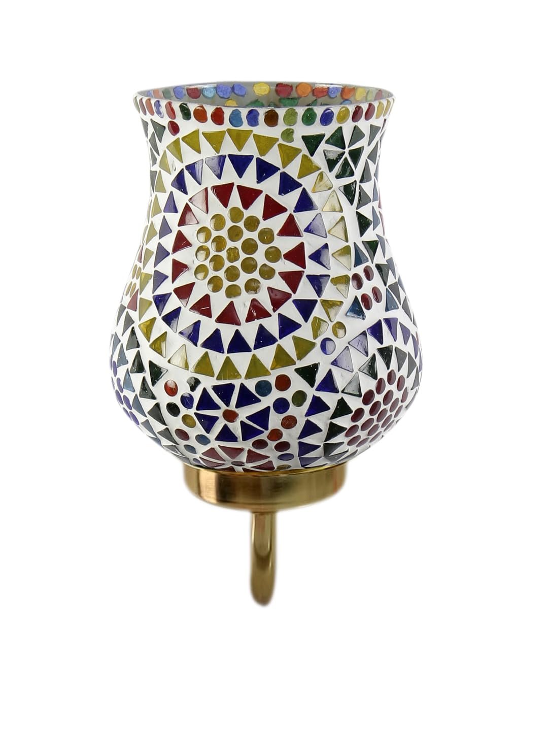Multicolor Wall Lamp | Elegant Mosaic Glass & Wood Design | Stylish Ambient Light for Home, Office, Living Room, Bedroom, Hallway | Modern Decorative Wall Sconce - Model DBS42