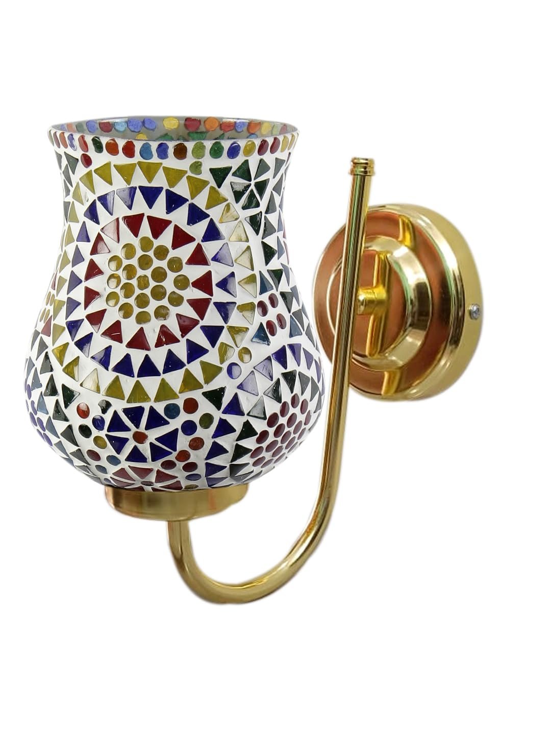 Multicolor Wall Lamp | Elegant Mosaic Glass & Wood Design | Stylish Ambient Light for Home, Office, Living Room, Bedroom, Hallway | Modern Decorative Wall Sconce - Model DBS42