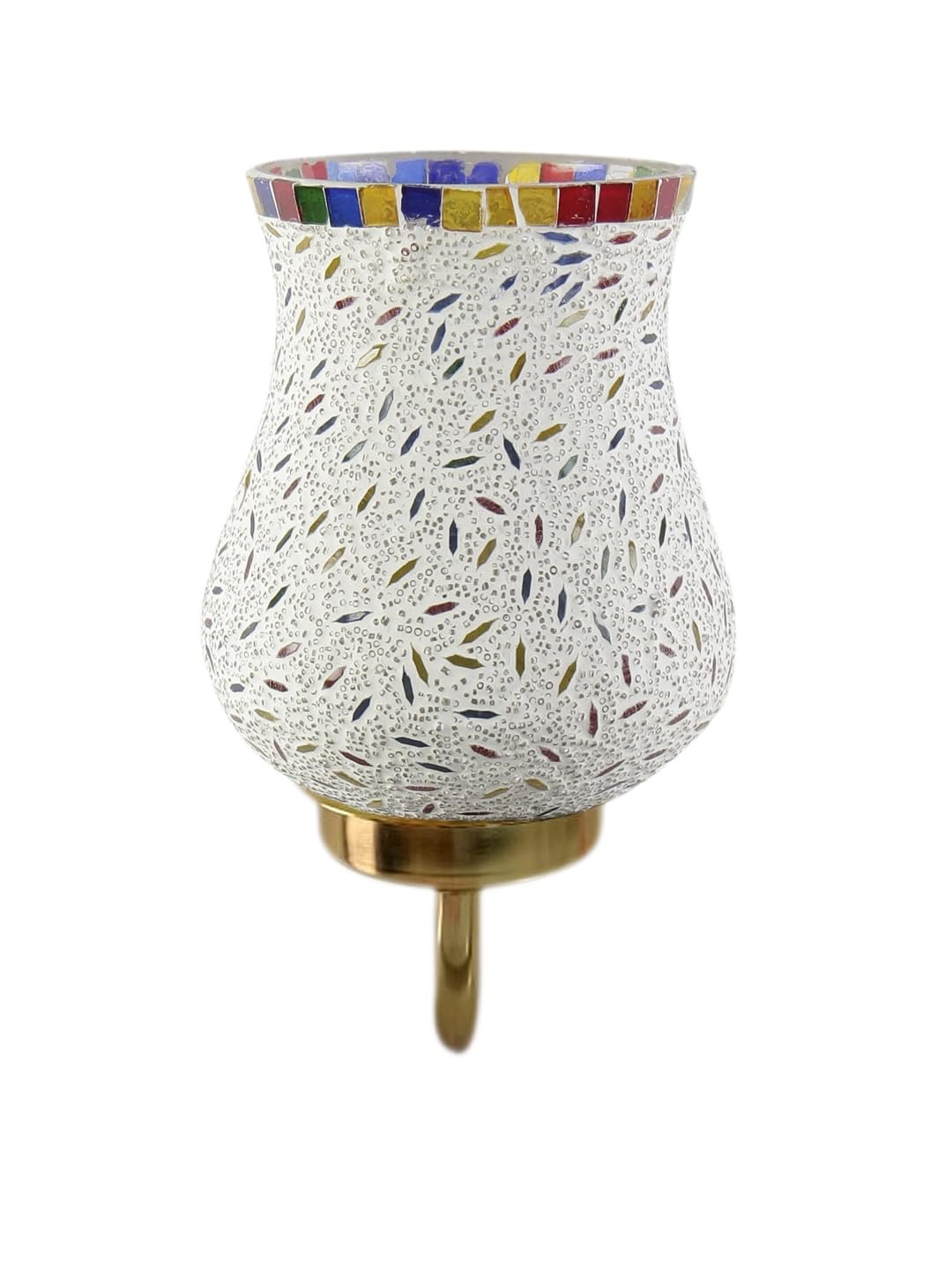 Multicolor Wall Lamp | Elegant Mosaic Glass & Wood Design | Stylish Ambient Light for Home, Office, Living Room, Bedroom, Hallway | Modern Decorative Wall Sconce - Model DBS43