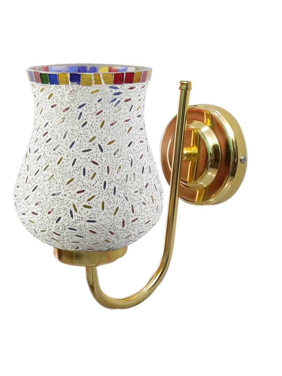 Multicolor Wall Lamp | Elegant Mosaic Glass & Wood Design | Stylish Ambient Light for Home, Office, Living Room, Bedroom, Hallway | Modern Decorative Wall Sconce - Model DBS43