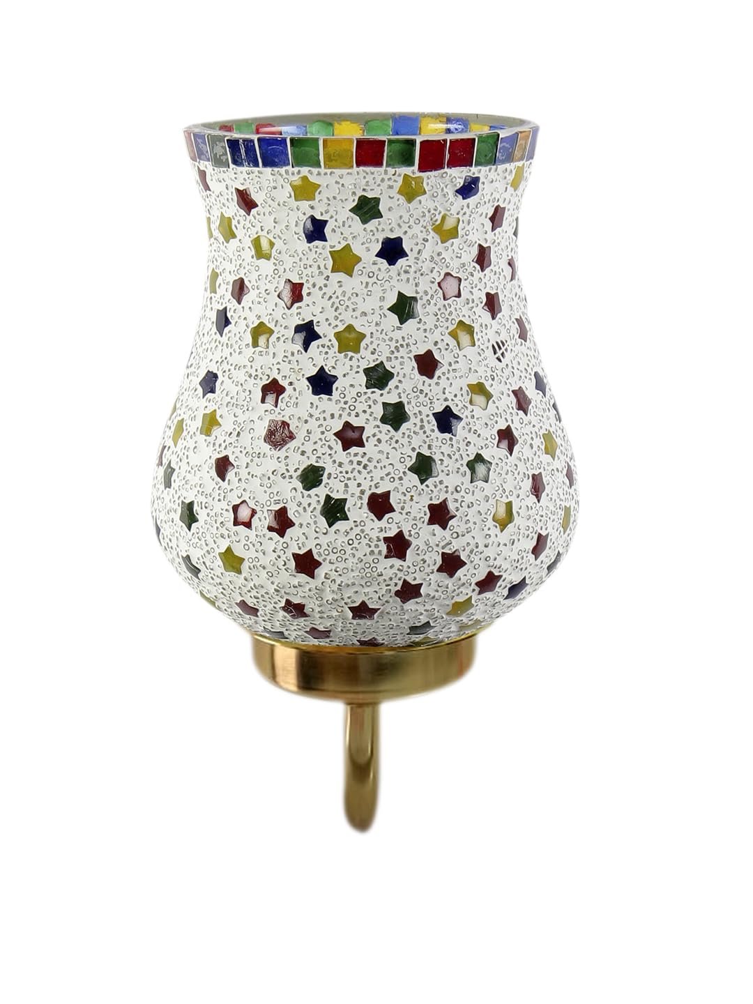 Multicolor Wall Lamp | Elegant Mosaic Glass & Wood Design | Stylish Ambient Light for Home, Office, Living Room, Bedroom, Hallway | Modern Decorative Wall Sconce - Model DBS44