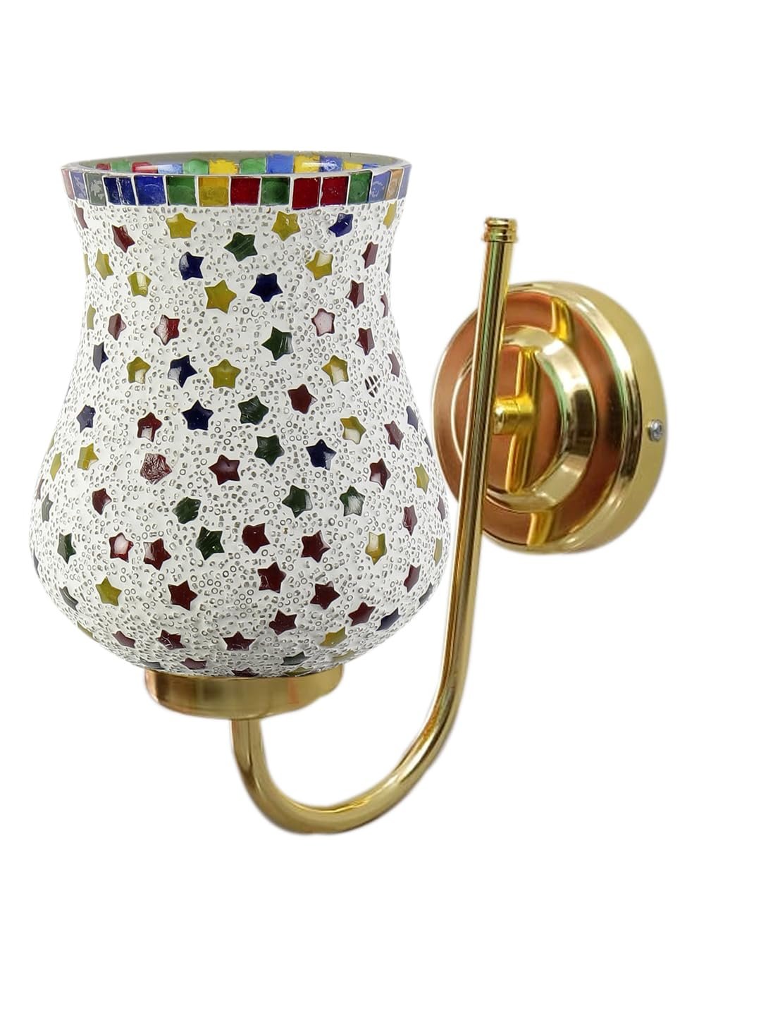 Multicolor Wall Lamp | Elegant Mosaic Glass & Wood Design | Stylish Ambient Light for Home, Office, Living Room, Bedroom, Hallway | Modern Decorative Wall Sconce - Model DBS44