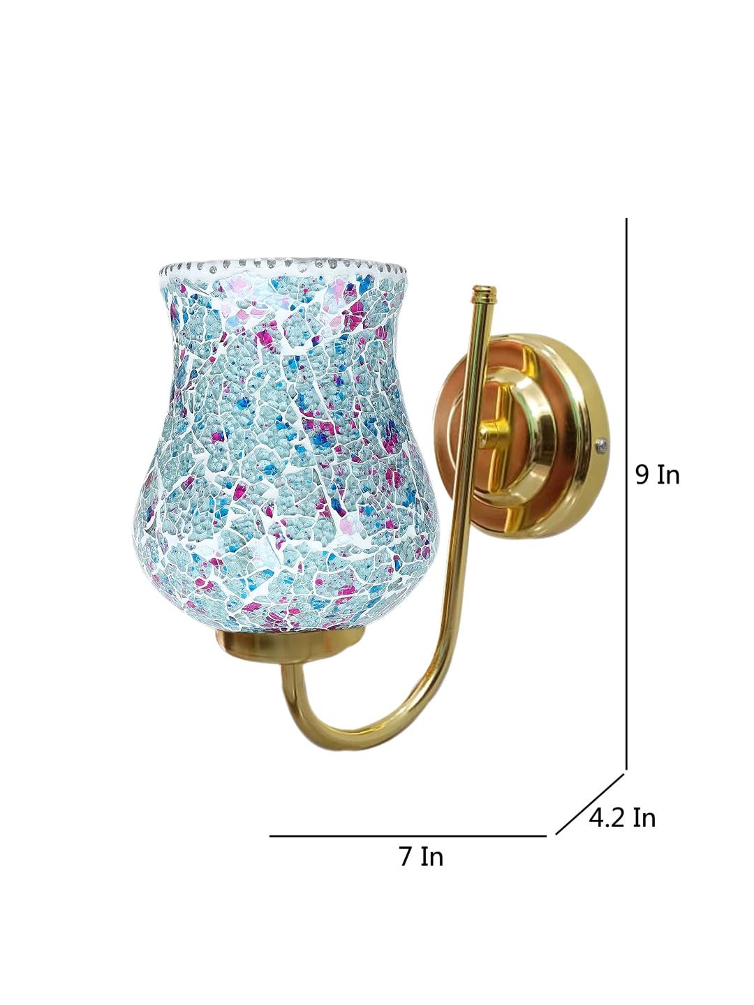Multicolor Wall Lamp | Elegant Mosaic Glass & Wood Design | Stylish Ambient Light for Home, Office, Living Room, Bedroom, Hallway | Modern Decorative Wall Sconce - Model DBS45