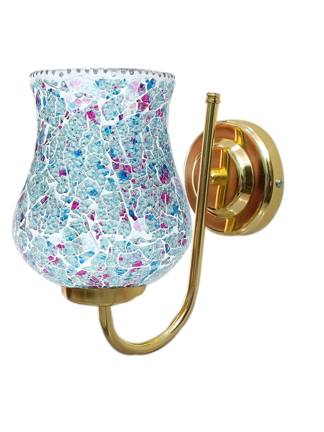 Multicolor Wall Lamp | Elegant Mosaic Glass & Wood Design | Stylish Ambient Light for Home, Office, Living Room, Bedroom, Hallway | Modern Decorative Wall Sconce - Model DBS45
