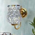Multicolor Wall Lamp | Elegant Mosaic Glass & Wood Design | Stylish Ambient Light for Home, Office, Living Room, Bedroom, Hallway | Modern Decorative Wall Sconce – Model DBS46