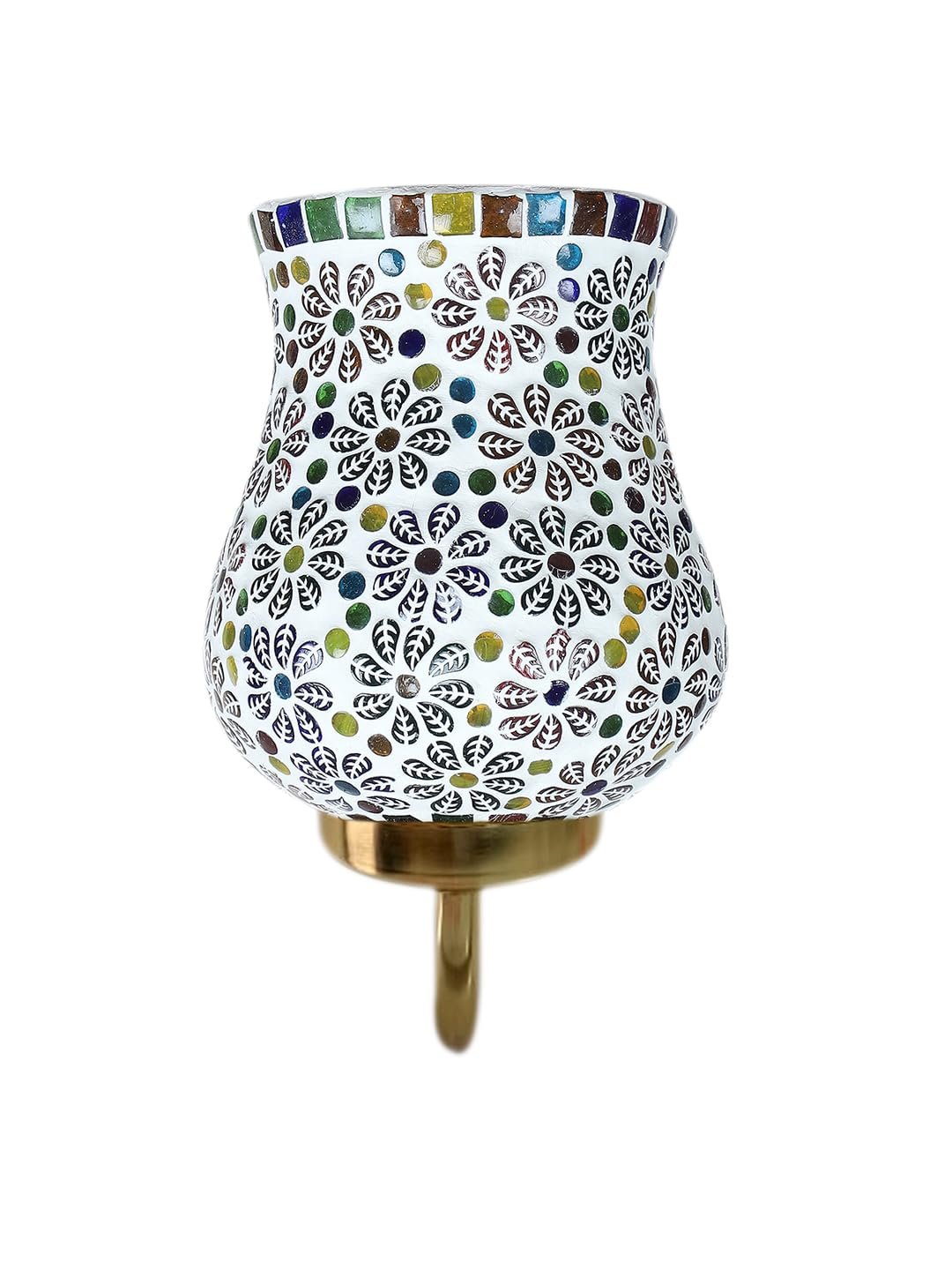 Multicolor Wall Lamp | Elegant Mosaic Glass & Wood Design | Stylish Ambient Light for Home, Office, Living Room, Bedroom, Hallway | Modern Decorative Wall Sconce - Model DBS46