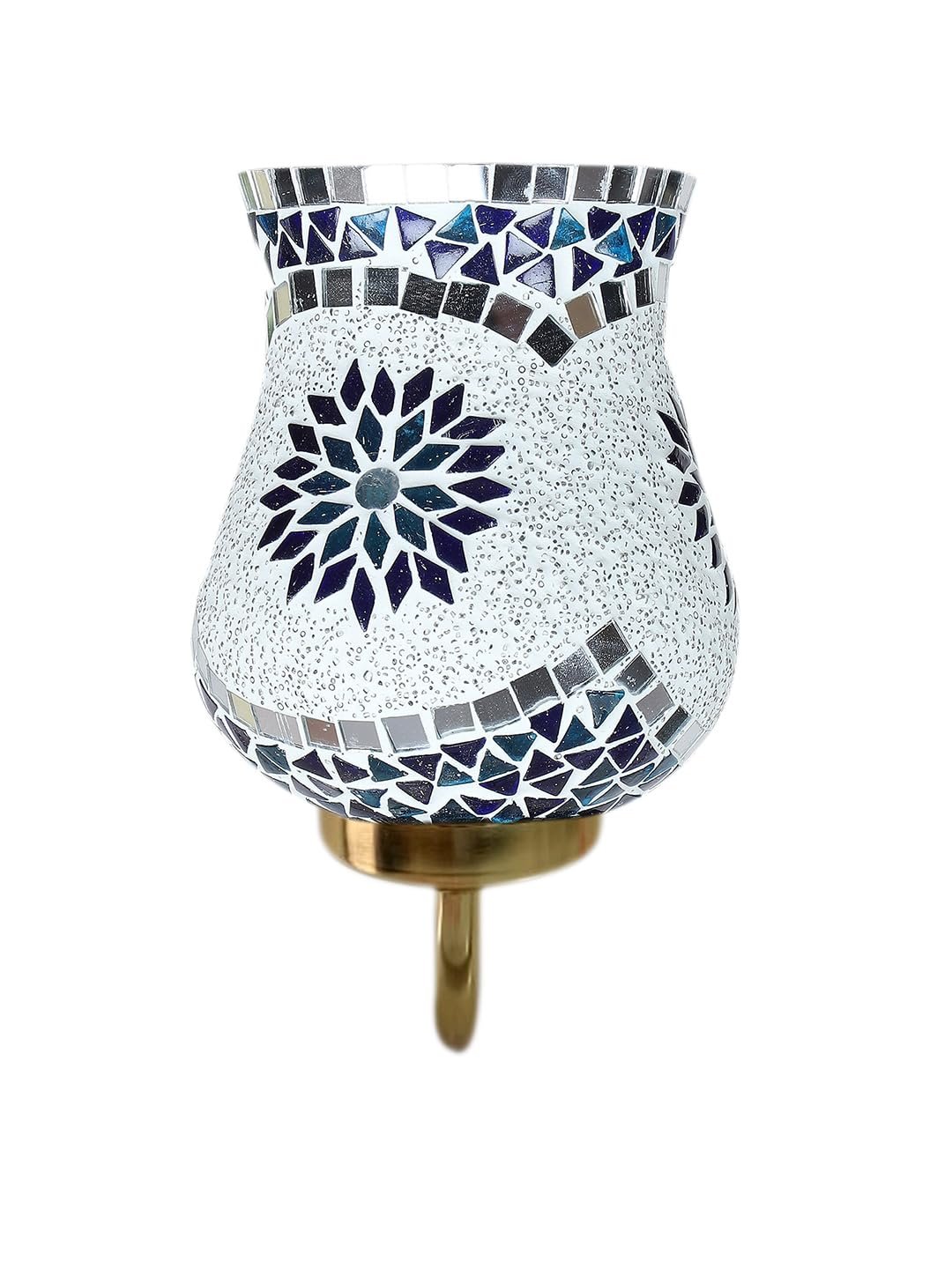 Multicolor Wall Lamp | Elegant Mosaic Glass & Wood Design | Stylish Ambient Light for Home, Office, Living Room, Bedroom, Hallway | Modern Decorative Wall Sconce - Model DBS47