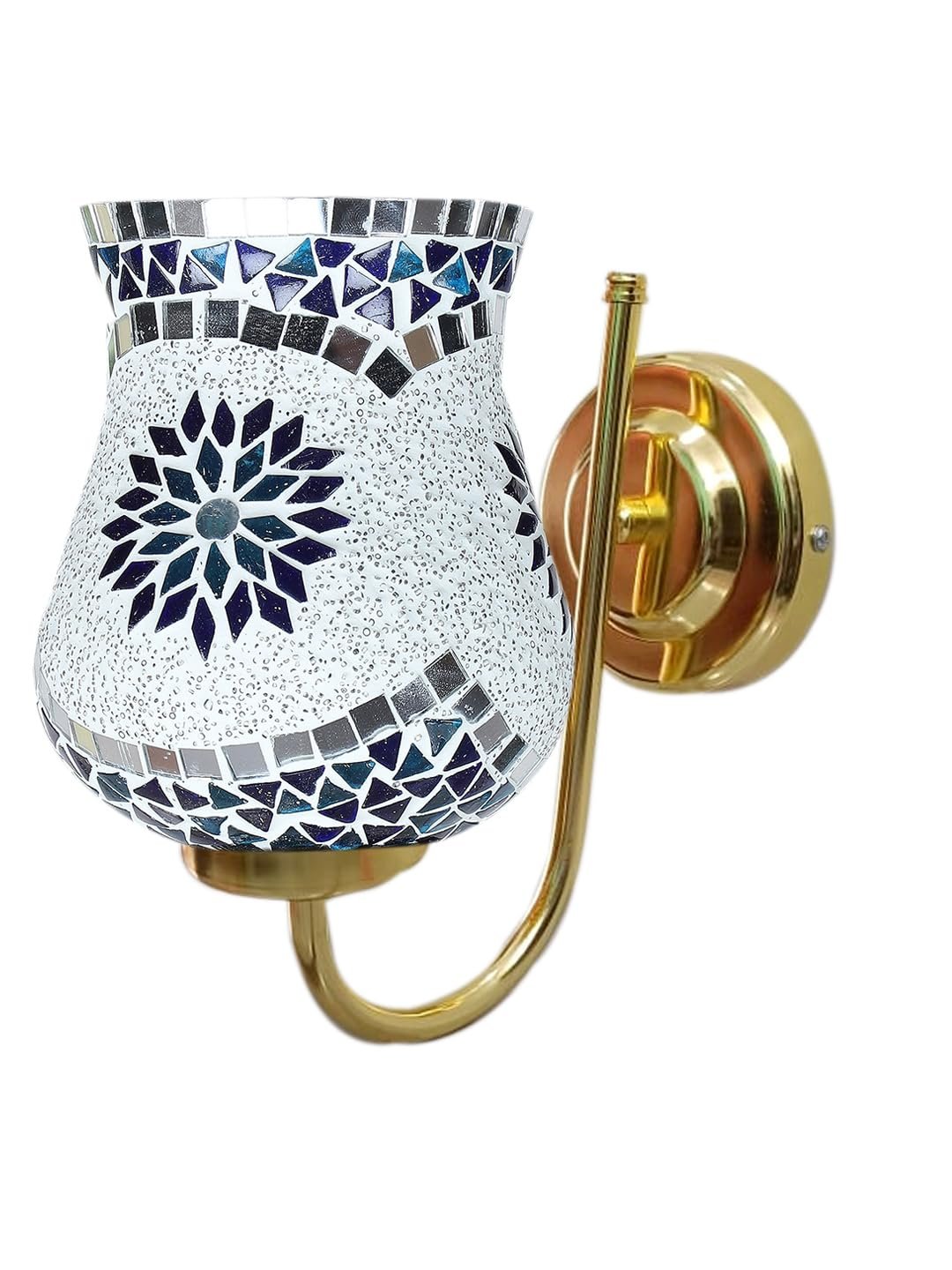 Multicolor Wall Lamp | Elegant Mosaic Glass & Wood Design | Stylish Ambient Light for Home, Office, Living Room, Bedroom, Hallway | Modern Decorative Wall Sconce - Model DBS47