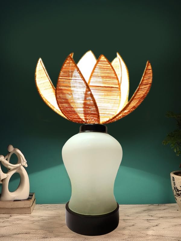Multicolor Table Lamp | Artistic Mosaic Glass with Sturdy Wood Base | Decorative Ambient Light for Home D�cor | Perfect Blend of Modern & Traditional Style - Model DDG100
