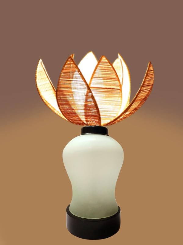 Multicolor Table Lamp | Artistic Mosaic Glass with Sturdy Wood Base | Decorative Ambient Light for Home D�cor | Perfect Blend of Modern & Traditional Style - Model DDG100