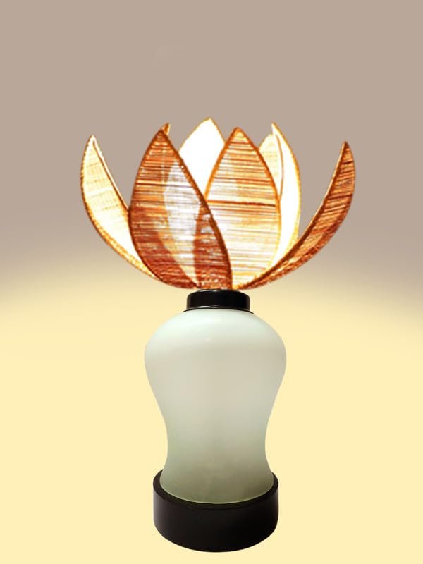 Multicolor Table Lamp | Artistic Mosaic Glass with Sturdy Wood Base | Decorative Ambient Light for Home D�cor | Perfect Blend of Modern & Traditional Style - Model DDG100