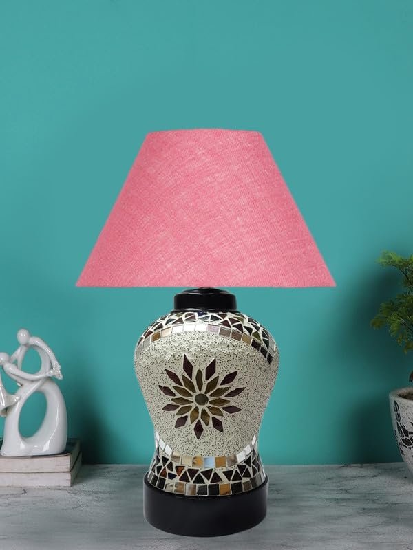 Multicolor Table Lamp | Artistic Mosaic Glass with Sturdy Wood Base | Decorative Ambient Light for Home D�cor | Perfect Blend of Modern & Traditional Style - Model DDG59