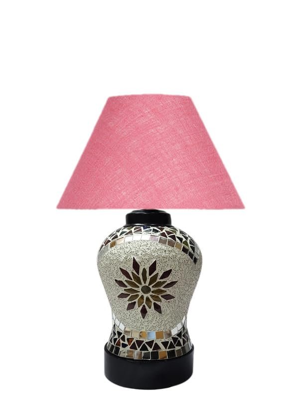 Multicolor Table Lamp | Artistic Mosaic Glass with Sturdy Wood Base | Decorative Ambient Light for Home D�cor | Perfect Blend of Modern & Traditional Style - Model DDG59