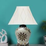 Multicolor Table Lamp | Artistic Mosaic Glass with Sturdy Wood Base | Decorative Ambient Light for Home D�cor | Perfect Blend of Modern & Traditional Style – Model DDG73