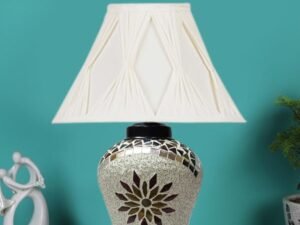 Multicolor Table Lamp | Artistic Mosaic Glass with Sturdy Wood Base | Decorative Ambient Light for Home D�cor | Perfect Blend of Modern & Traditional Style - Model DDG73